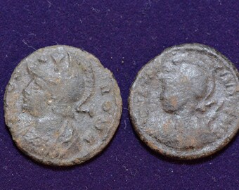 Two Urbs Roma commemorative coins ancient coin 300-361 AD K10