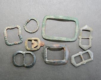 A collection of medieval and post medieval buckles fittings A