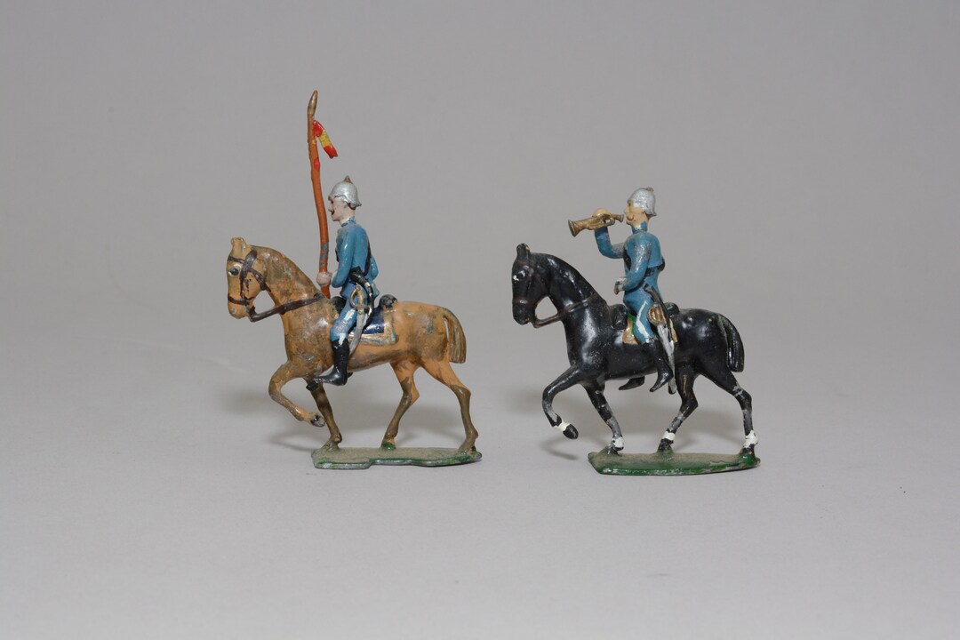 Two Antique Metal Toy Soldiers Cavalry Horseback Riders EB Etsy