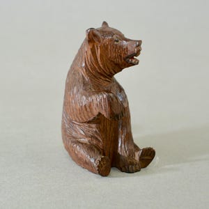 Antique small Black Forest bear hand carved figure