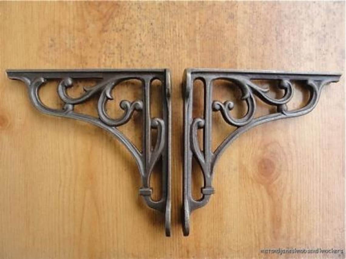 A pair of small classic Victorian scroll shelf brackets 6 inch Etsy