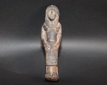 A large antique Egyptian Shabti figure Grand Tour pottery Pharoah after the antiquity