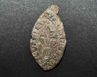 Medieval Fleur de Lis vesica seal circa.1300-1400 D4