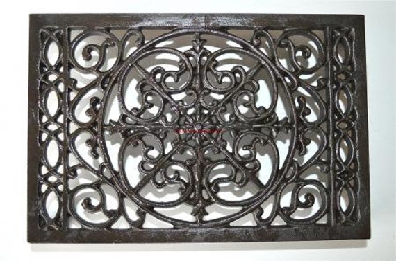 Fantastic large round cast iron victorian style grill air vent cover 8 inch HX1