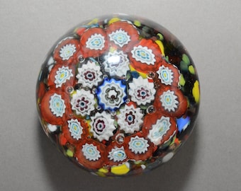 Vintage millifiori glass paperweight