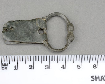 Medieval bronze buckle strap end circa.1200-1500 MJ7 EB