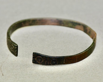 Ancient Celtic bronze penannular bangle circa.100BC to 100AD