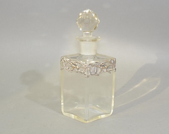 Antique Art Nouveau metal mounted decanter bottle circa.1900