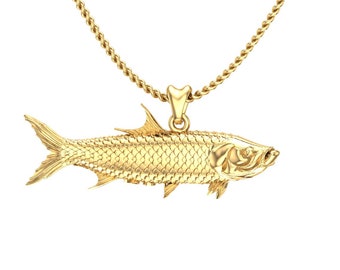 New 14k Yellow Gold Enameled Mahi Mahi Fish Pendant