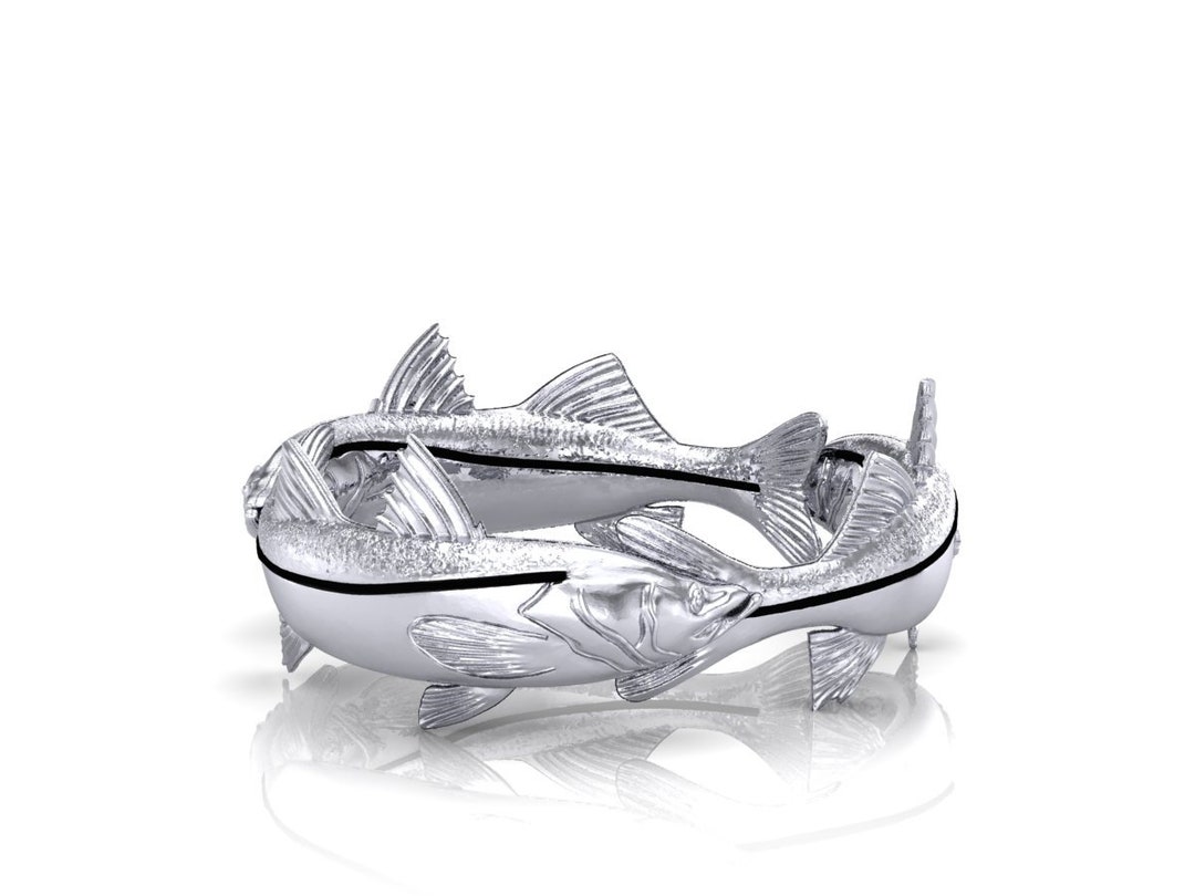 925 Sterling Silver Snook Fish Ring. Jewelry for Anglers Etsy