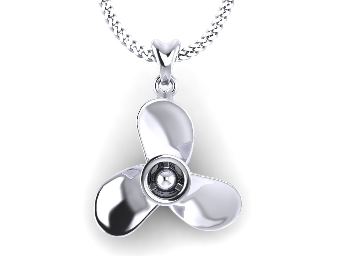 Fan Boat Propeller Charm Sterling Silver Fan Boat Propeller Charm Sterling Silver