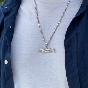 silver snook fish necklace by castil jewelry