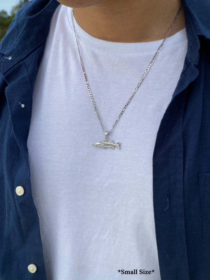 silver snook fish necklace by castil jewelry