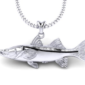 silver snook fish necklace by castil jewelry
