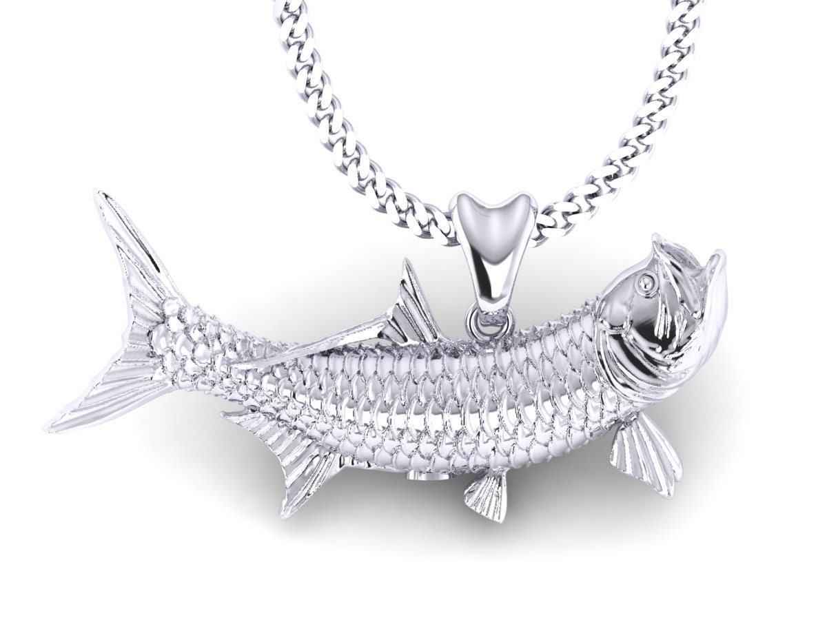 925 Sterling Silver Permit Fish Necklace, Permit Charm, Permit Pendant With  Chain. Jewelry for Fishermen, Outdoorsmen, Sportfish Jewelry 