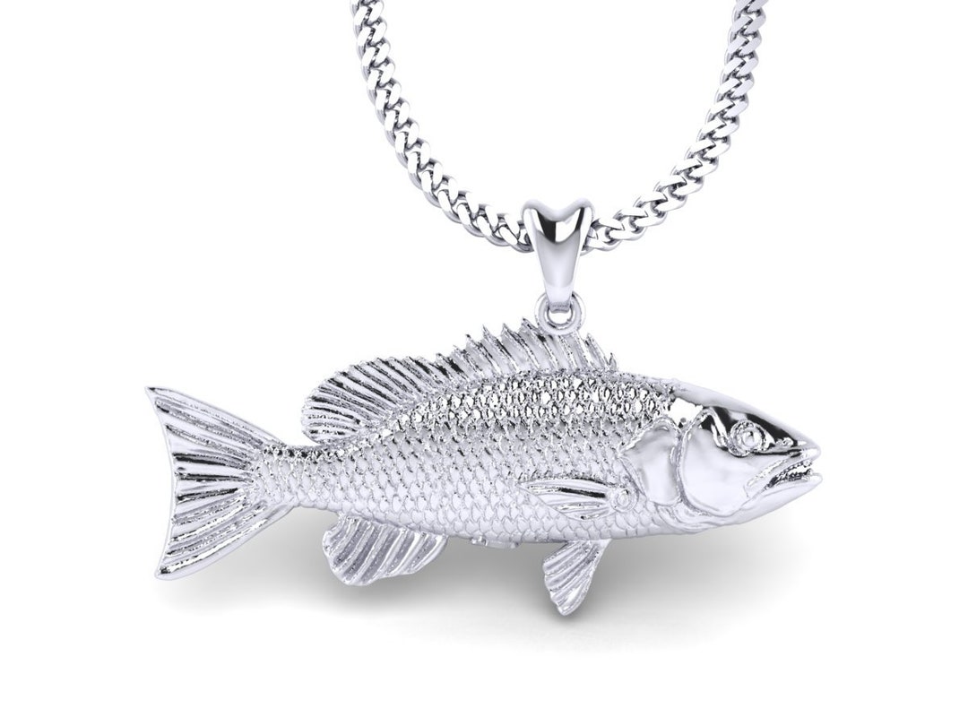 925 Sterling Silver Snapper Fish Necklace, Snapper Charm, Snapper