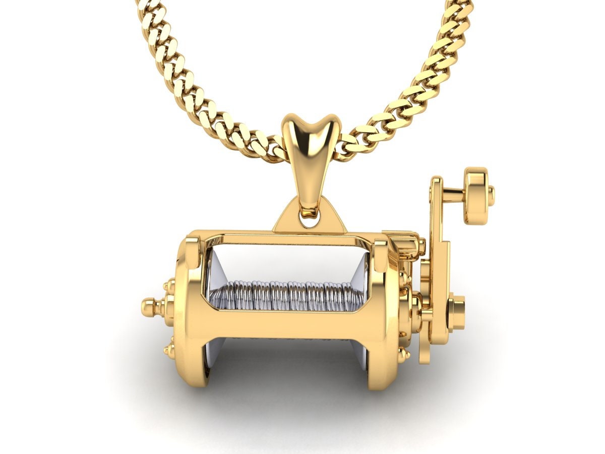 14k fishing reel pendant - Conventional Sold By Unit 925 Sterling Silver Conventional Reel