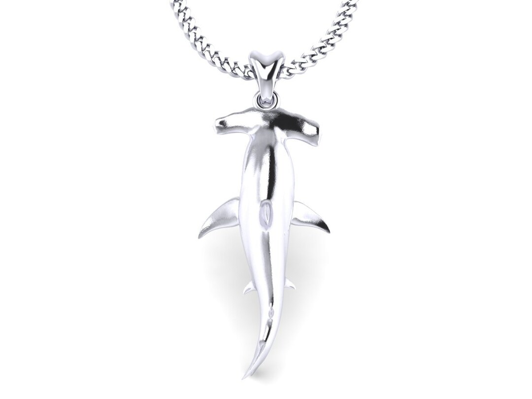 925 Sterling Silver Hammerhead Shark Necklace, Hammerhead Shark Pendant
