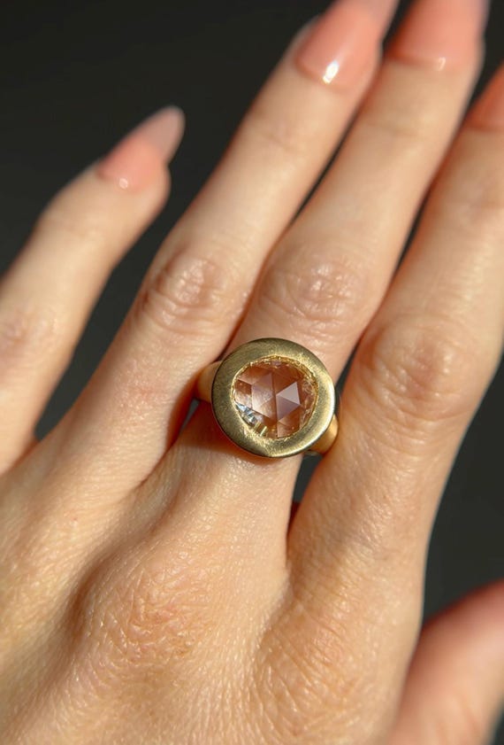 ローズカット　リング ゼルダ、アンティーク ローズカット ダイヤモンド リング、1.25