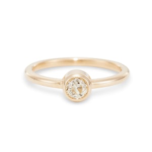 Upcycled 0.39 Carat Old European Cut Diamond, 14K Yellow Gold Ring