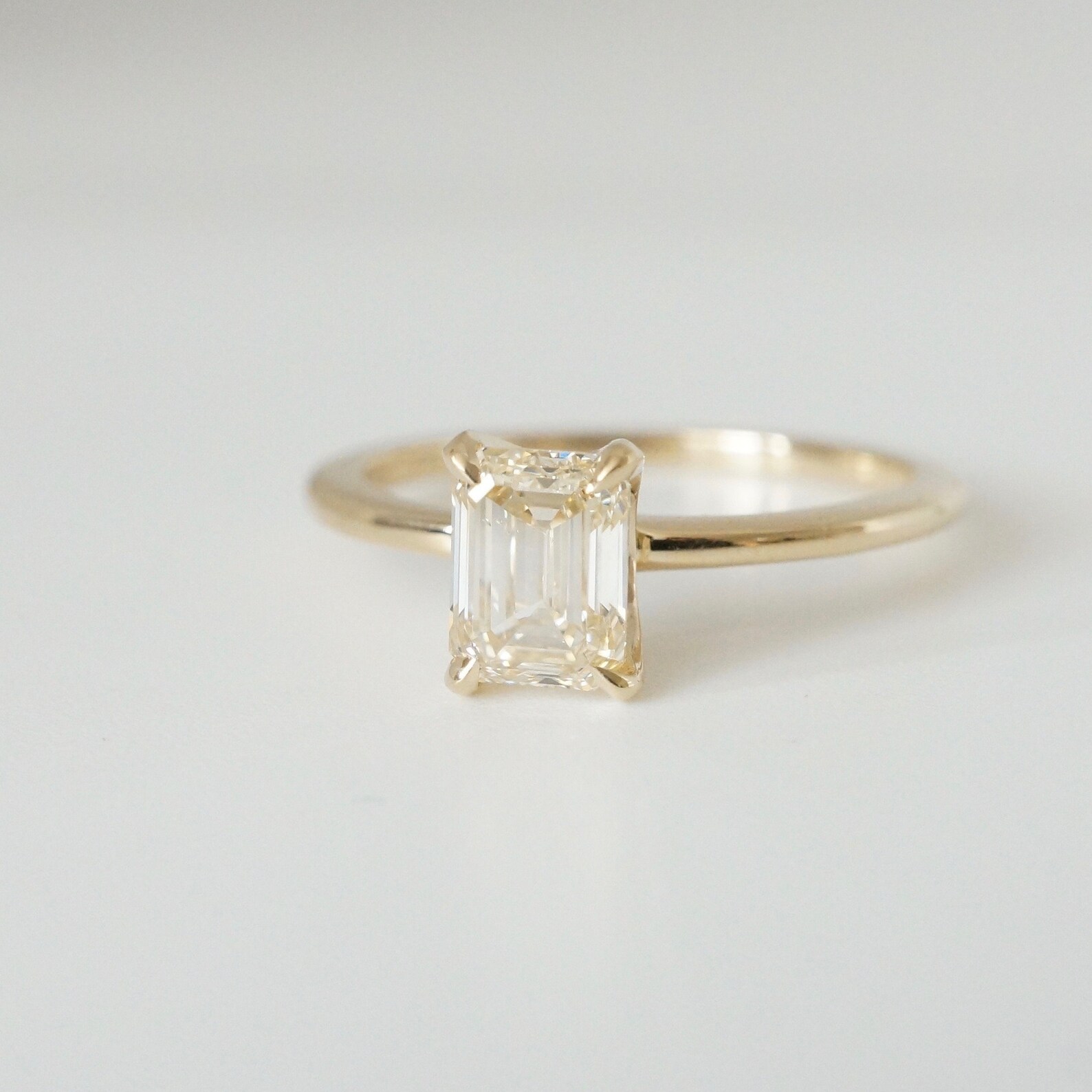 Custom 1 Carat Champagne Diamond Engagement Ring - Etsy
