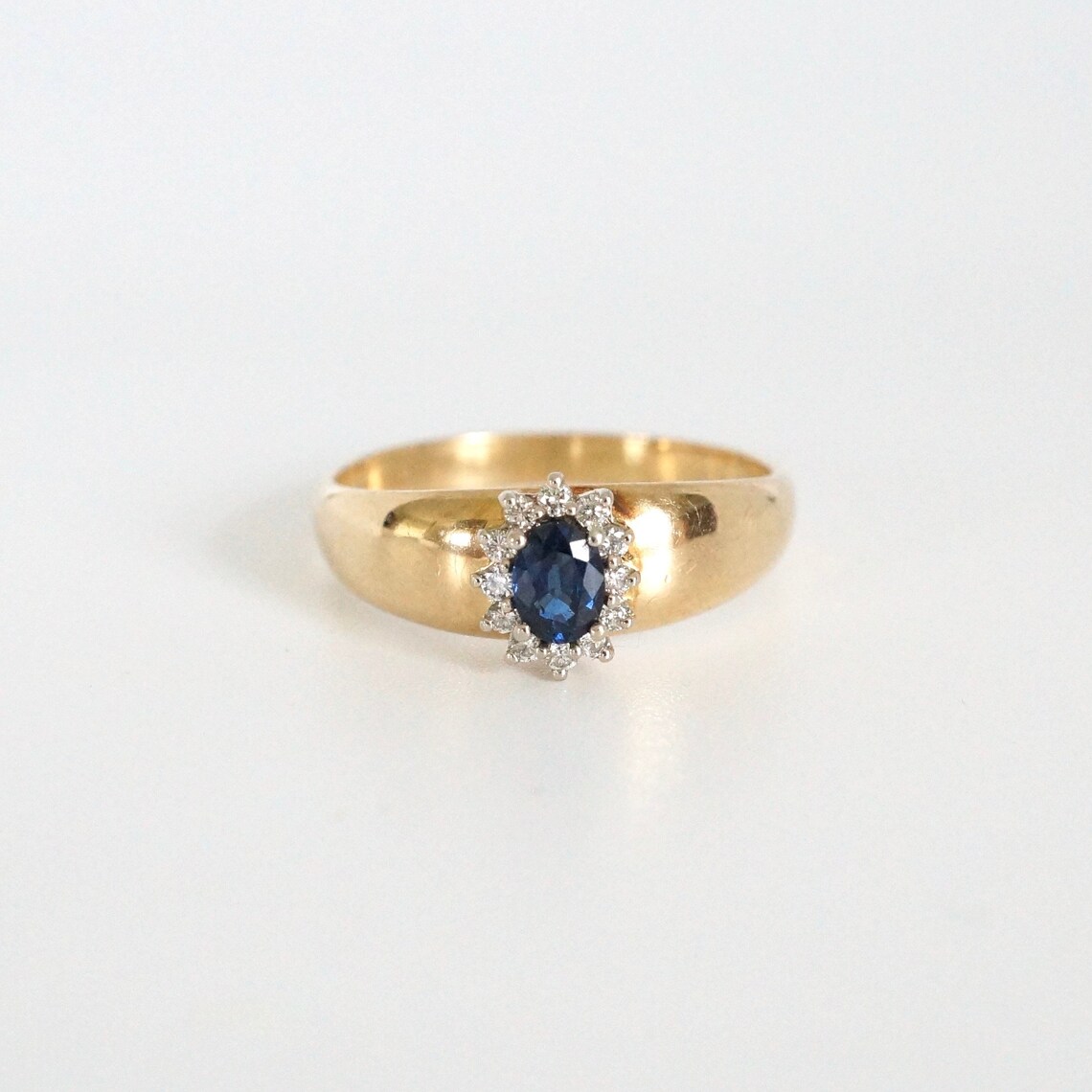 Vintage Sapphire Engagement Ring from Birks Sapphire Halo | Etsy