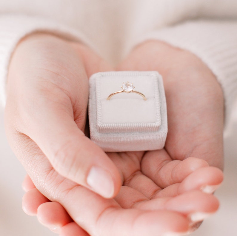 Engagement Ring Vintage Repurposed Old European Cut Diamond image 0
