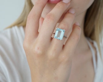 Aquamarine Cocktail Ring, Something Blue