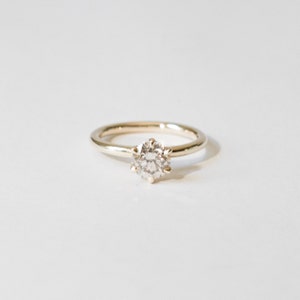 1.20 Carat Champgane Diamond Engagement Ring, Simple Minimalist 6 Claw Engagement Ring image 4