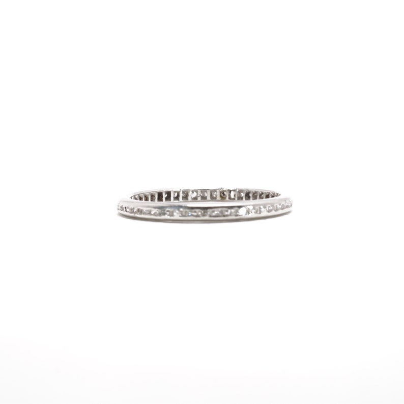 Vintage Eternity Band, Vintage Wedding Band, Platinum And Diamonds image 4