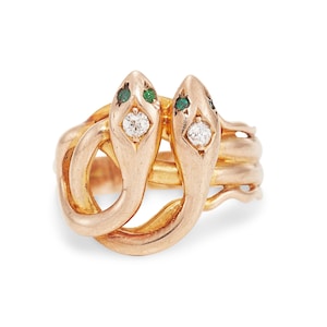 Victorian, Antique Double Headed Snake Engagement Ring