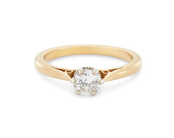 Classic Vintage Engagement Ring, 0.43 Carats, 18k Gold