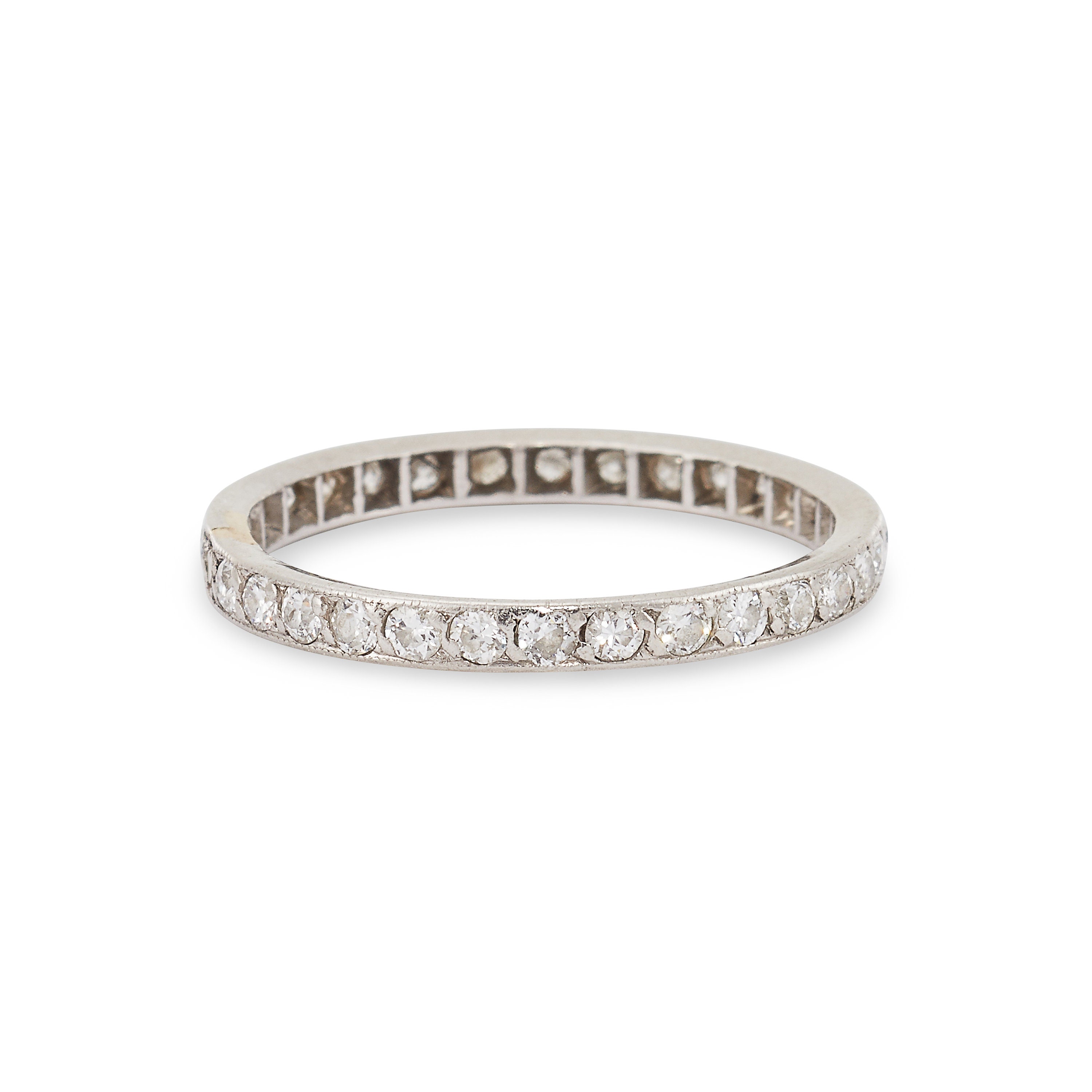 Aliança Eternity Vintage Diamond, Platina, Tamanho 6,75