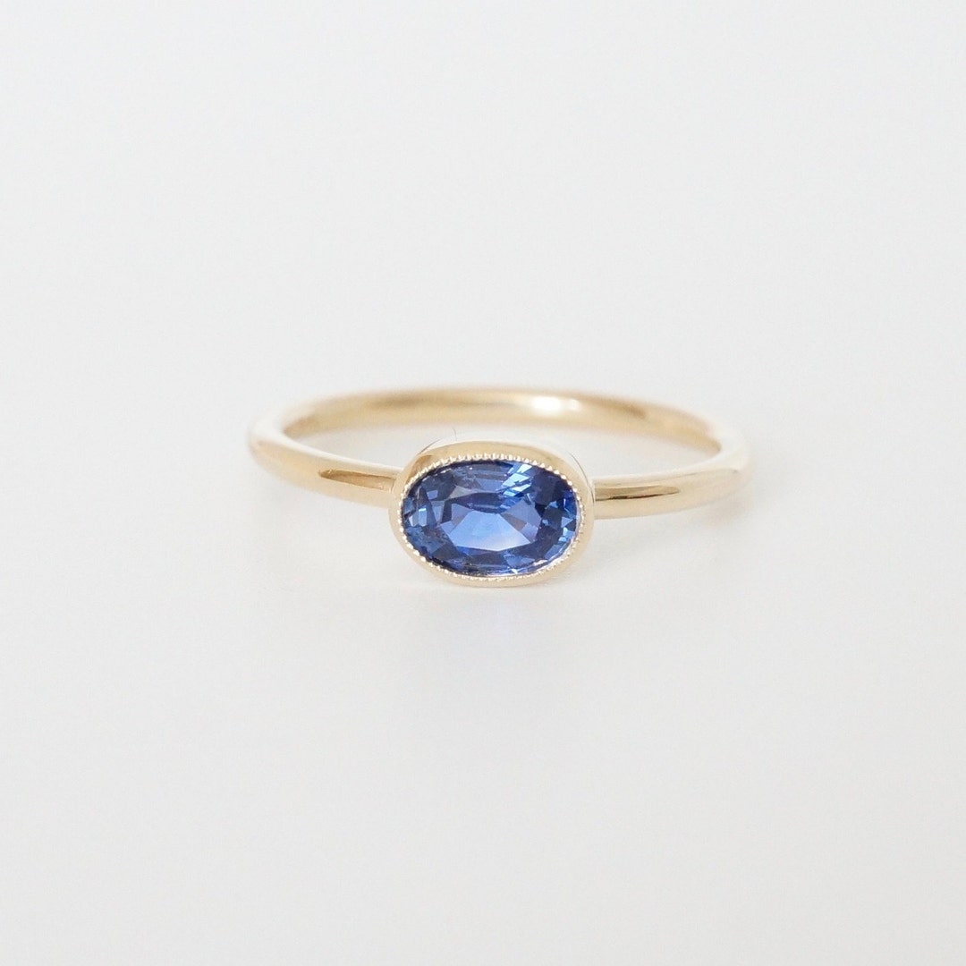 Custom Sapphire Engagement Ring Oval Engagement Ring East West ...