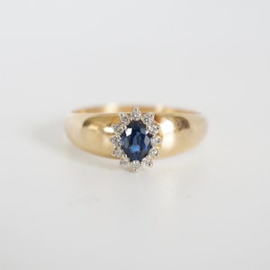 Vintage Sapphire Engagement Ring From Birks, Sapphire Halo Engagement ...