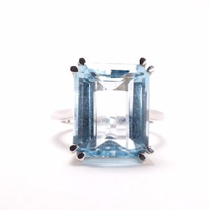 Aquamarin Cocktail Ring, Etwas Blaues Bild 5