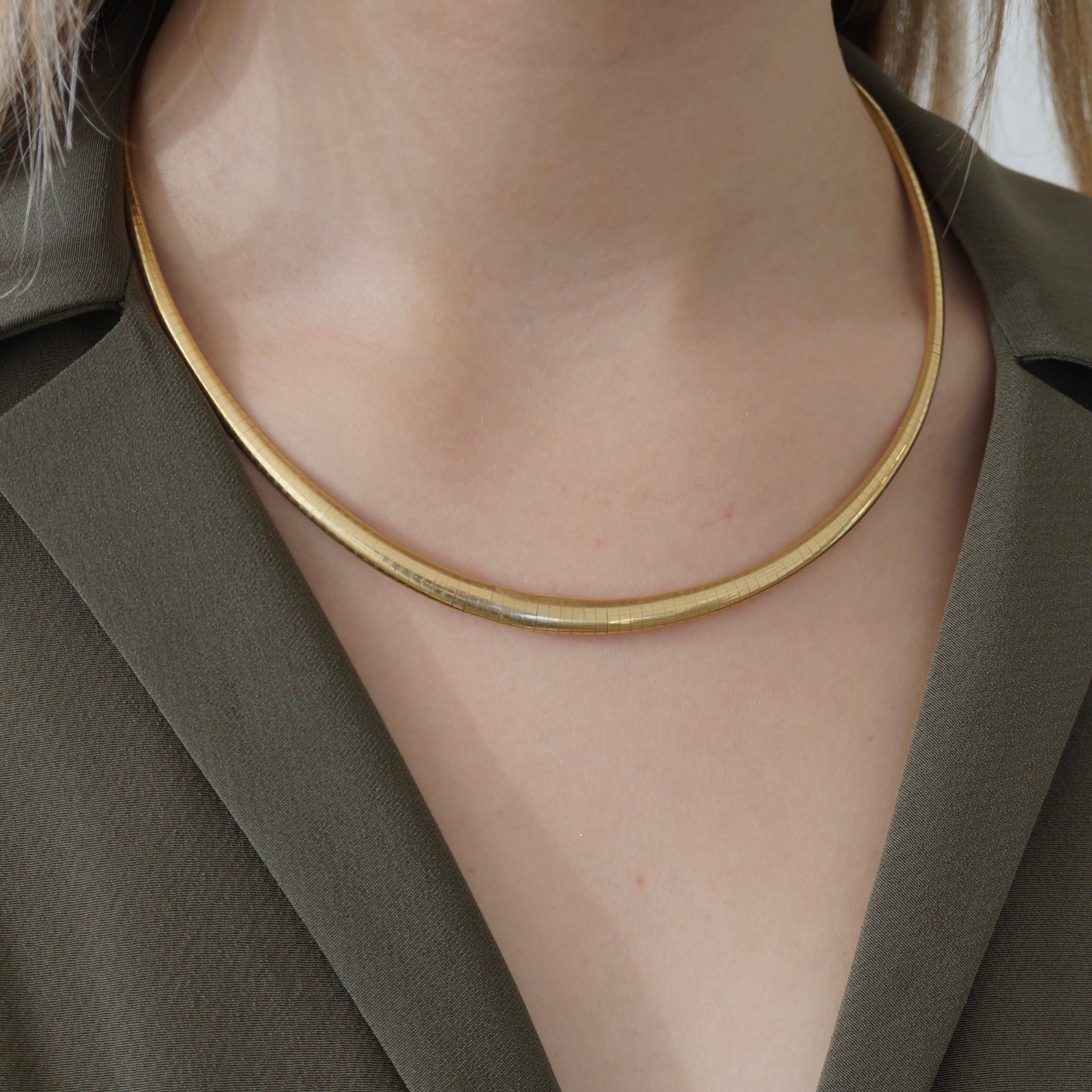 Omega Chain Pattern Vintage 14K Yellow Gold Omega Chain Necklace Vintage Gold - Etsy