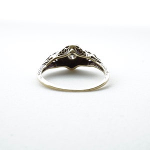 Vintage Engagement Ring, Art Deco Rings, Diamond, Filigree, White Gold, Two Tone Gold image 6