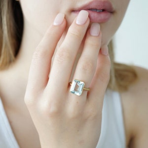 Aquamarine Cocktail Ring image 9