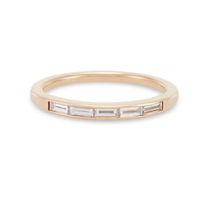 Custom Baguette Diamond Wedding Band in 14k Yellow Gold *Made To Order*