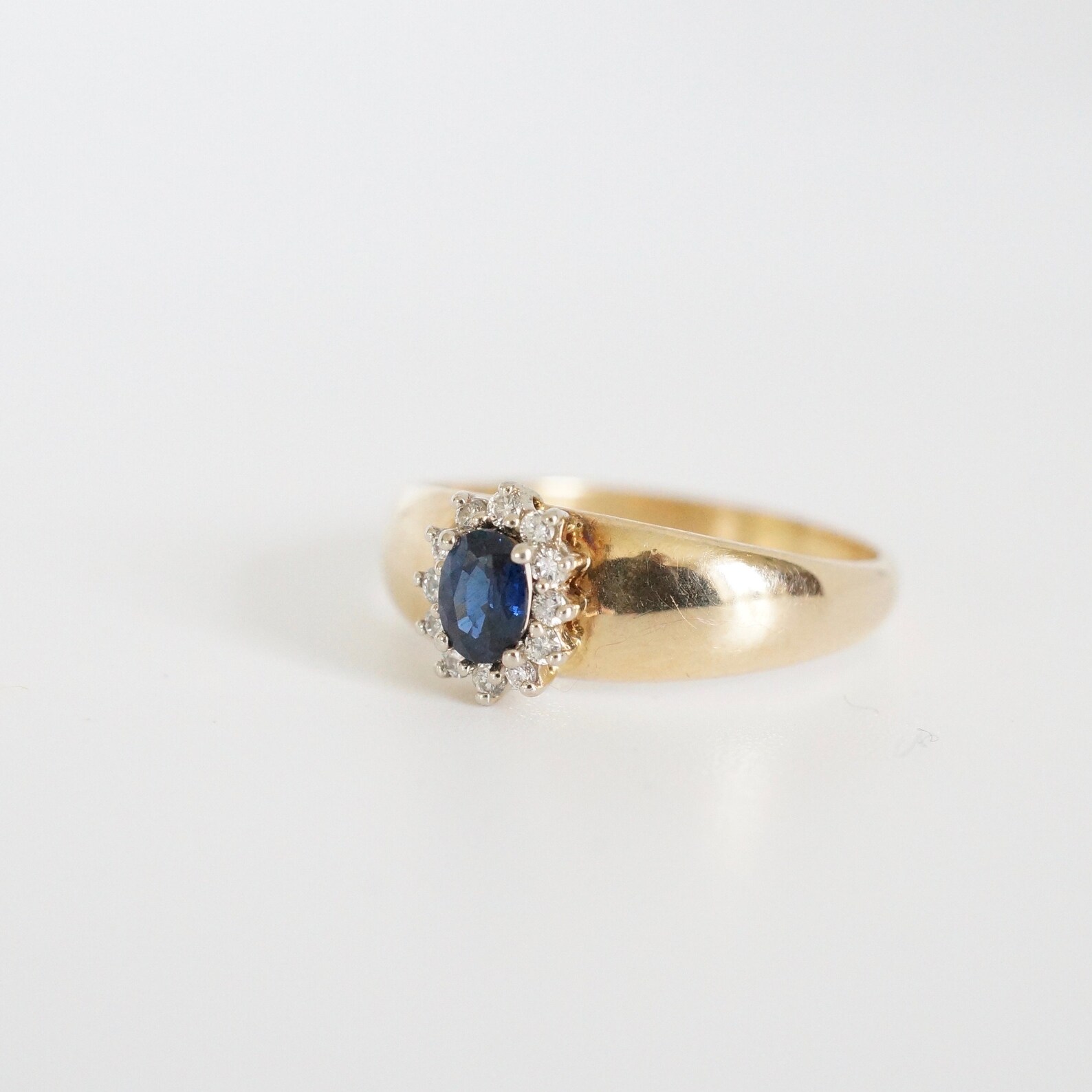 Vintage Sapphire Engagement Ring From Birks Sapphire Halo Etsy UK