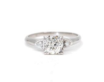Vintage Engagement Ring, Hidden Heart Detail, Old European Cut Diamond Ring, Valentines Gift