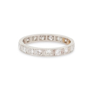 Vintage Diamond and Platinum Eternity Band, Size 6, 0.50 cttw