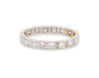 Vintage diamant en platina Eternity-band, maat 6, 0,50 cttw