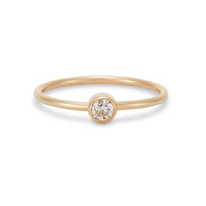 Petit Old European Cut Diamond Engagement Ring, Handmade