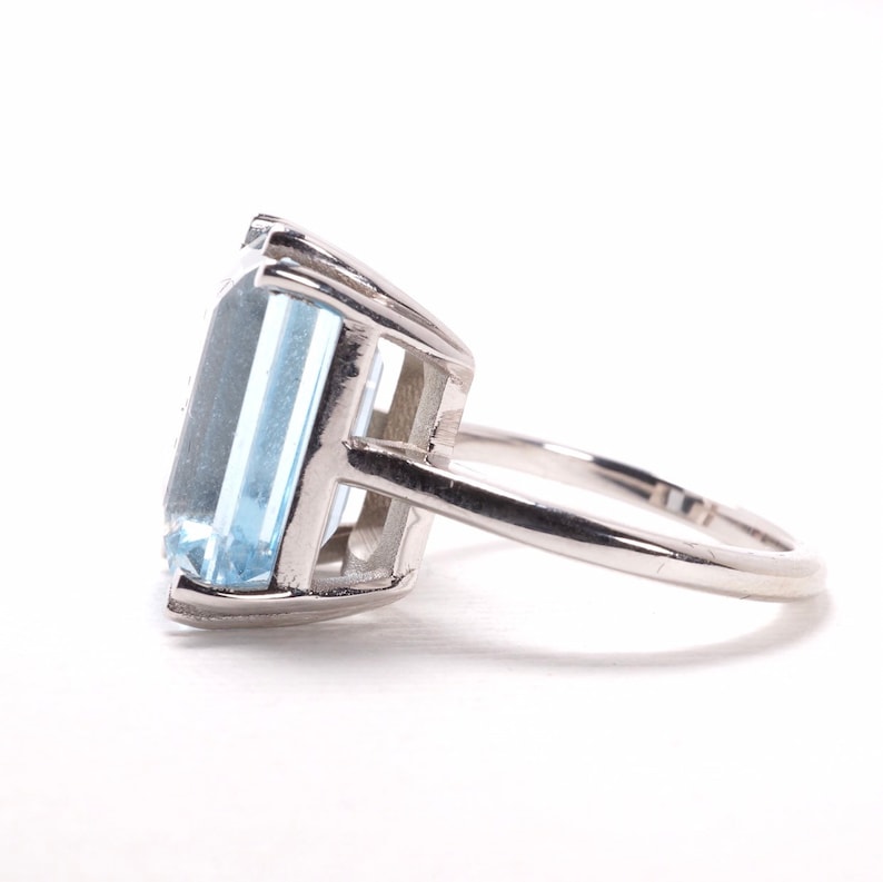 Aquamarin Cocktail Ring, Etwas Blaues Bild 6
