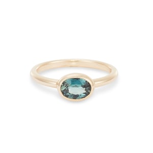 Oval Sapphire Engagement Ring, East-West Setting, Custom *Made-To-Order*