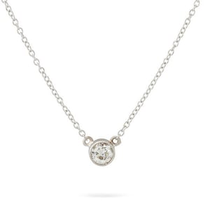 Minimalist Upcycled Diamond Necklace, White Gold