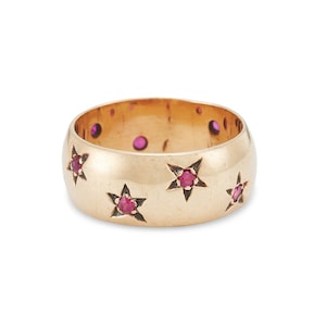 Vintage Star Set Cigar Band With Rubies