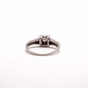 Vintage Engagement Ring, White Gold, Art Deco image 7